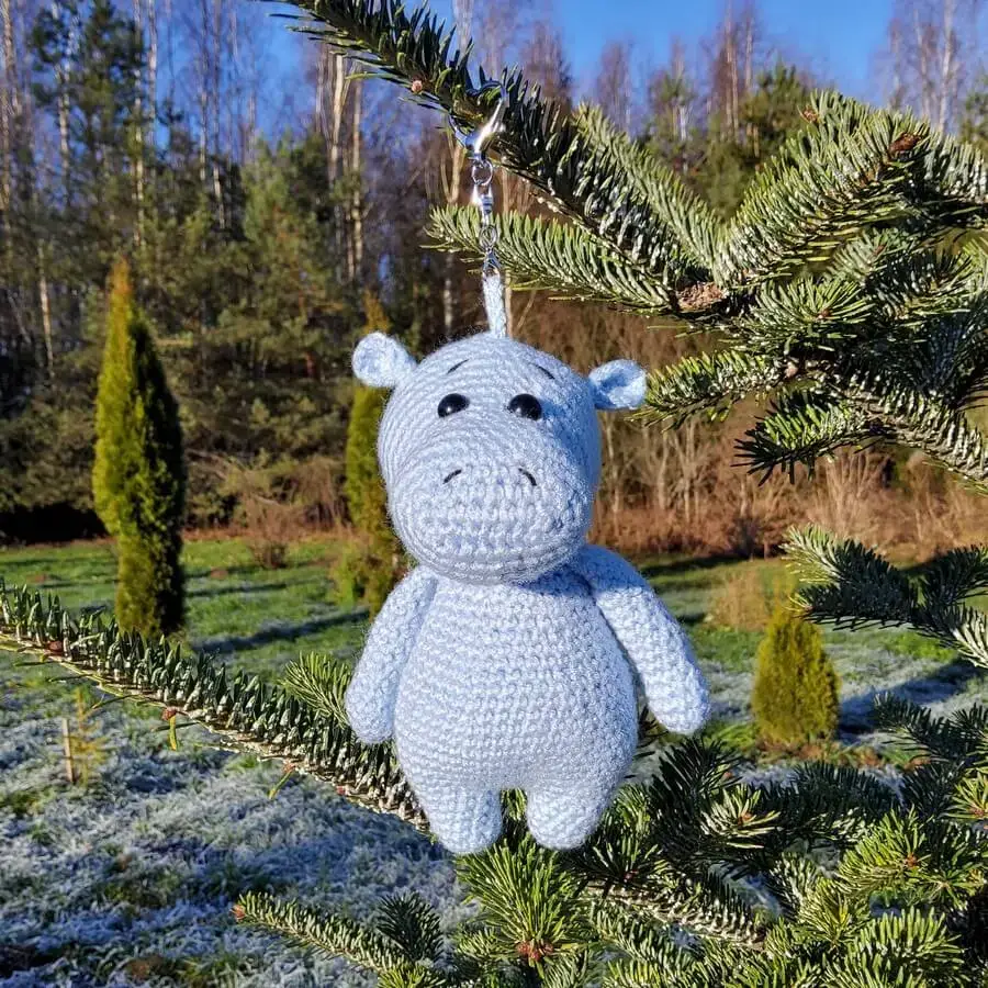 Heegeldatud mänguasi või kotikaunistus jõehobu HIPPO