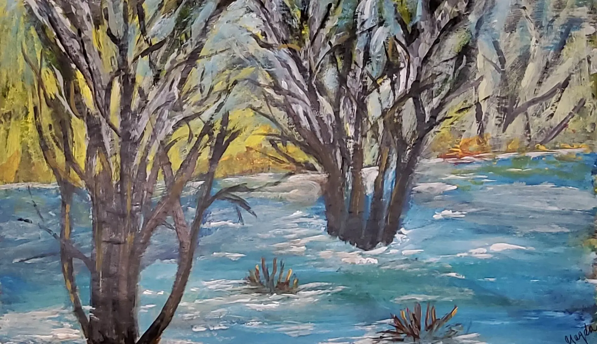 354-Akr&uuml;&uuml;lmaal Maastik 53 x 89 cm