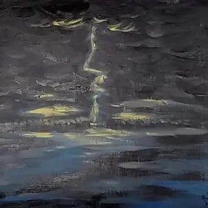 136-Akrüülmaal ÄIKESETORM 44 x 53 cm