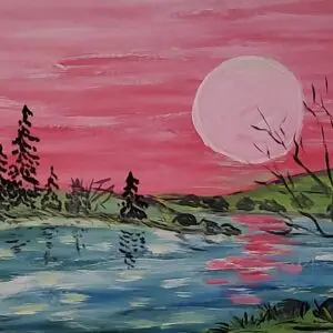 197-Akrüülmaal LOOJANG 53 x 88 cm