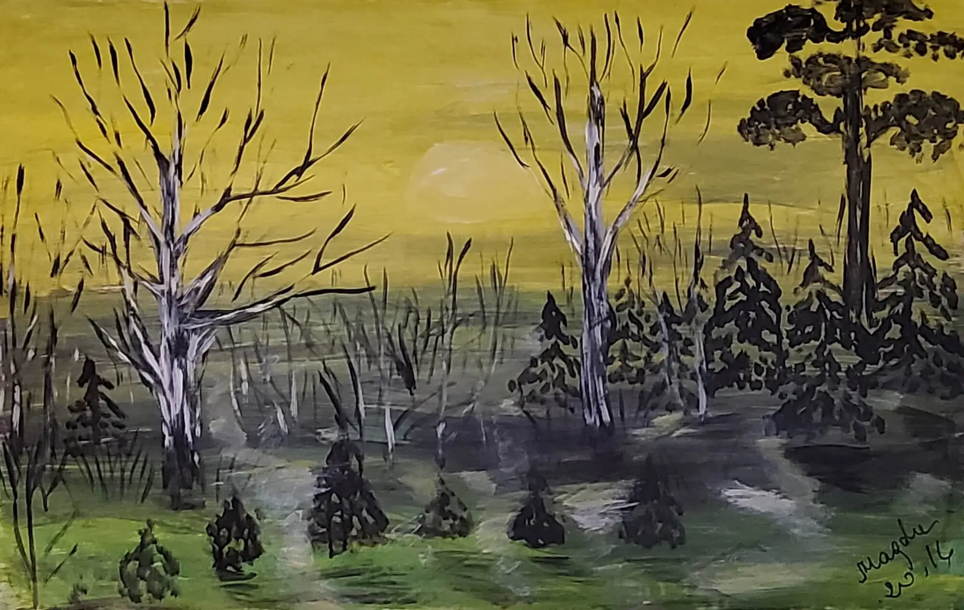 199-Acrylic painting Landscape 53 x 83 cm
