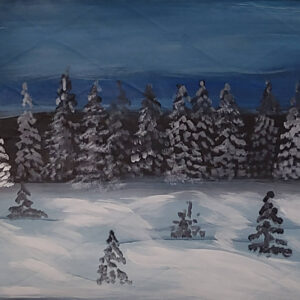 211-Akrüülmaal SINI-MUST-VALGE 53 x 82 cm