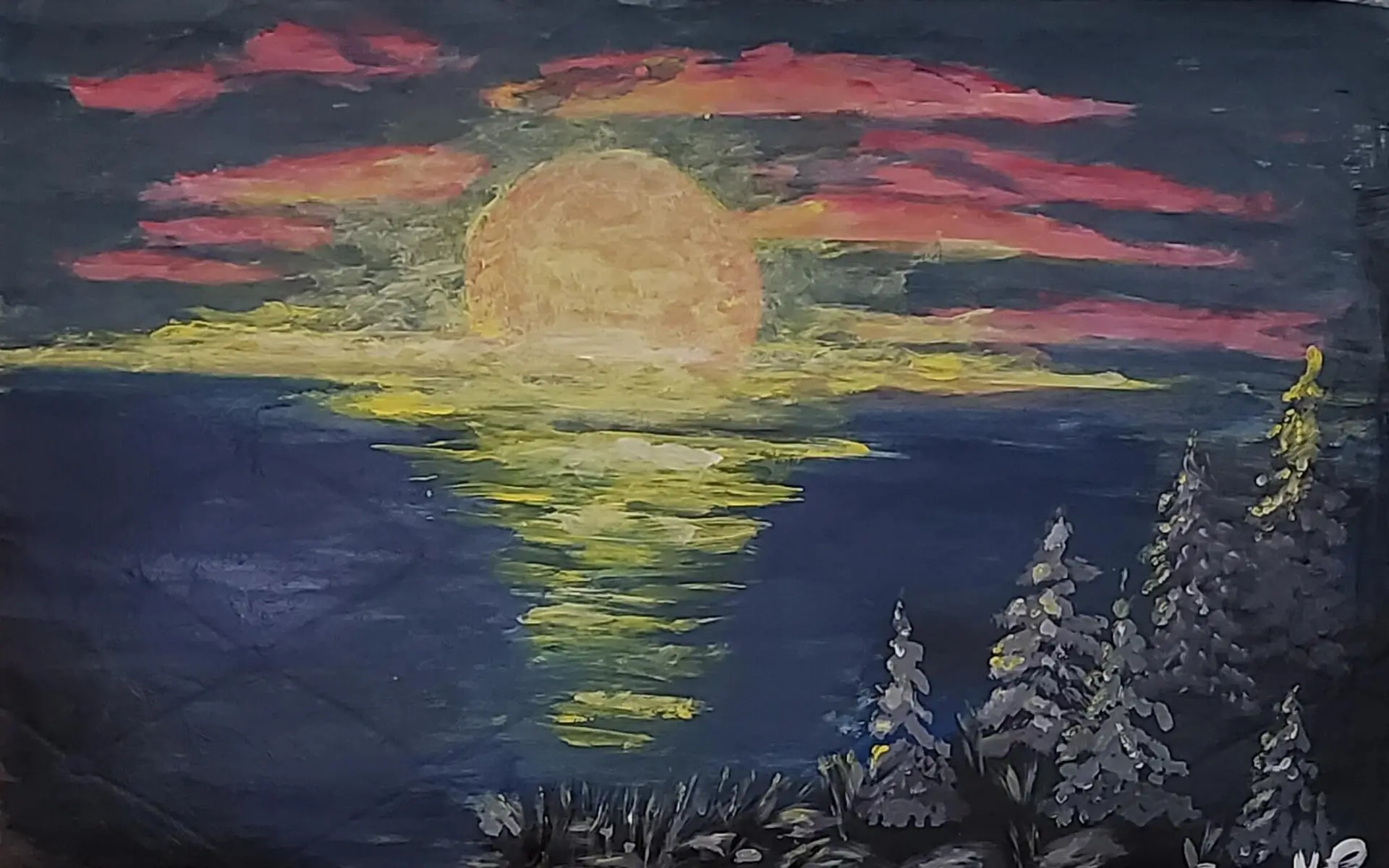 217-Acrylic painting SUNSET 53 x 83 cm