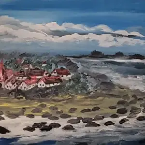 252-Akrüülmaal KÜLA 53 x 73 cm