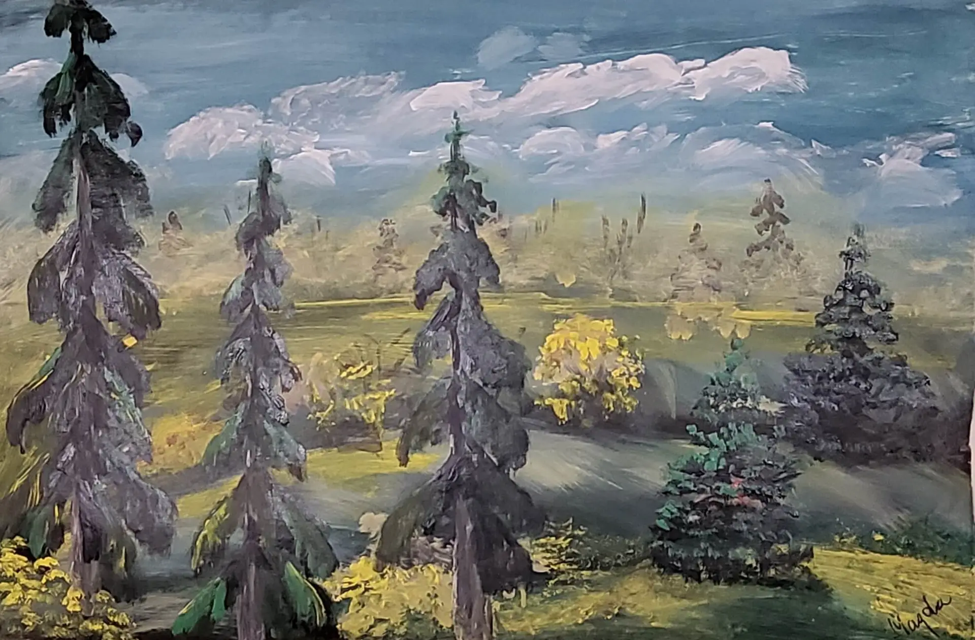 255-Acrylic painting Landscape 52 x 78 cm