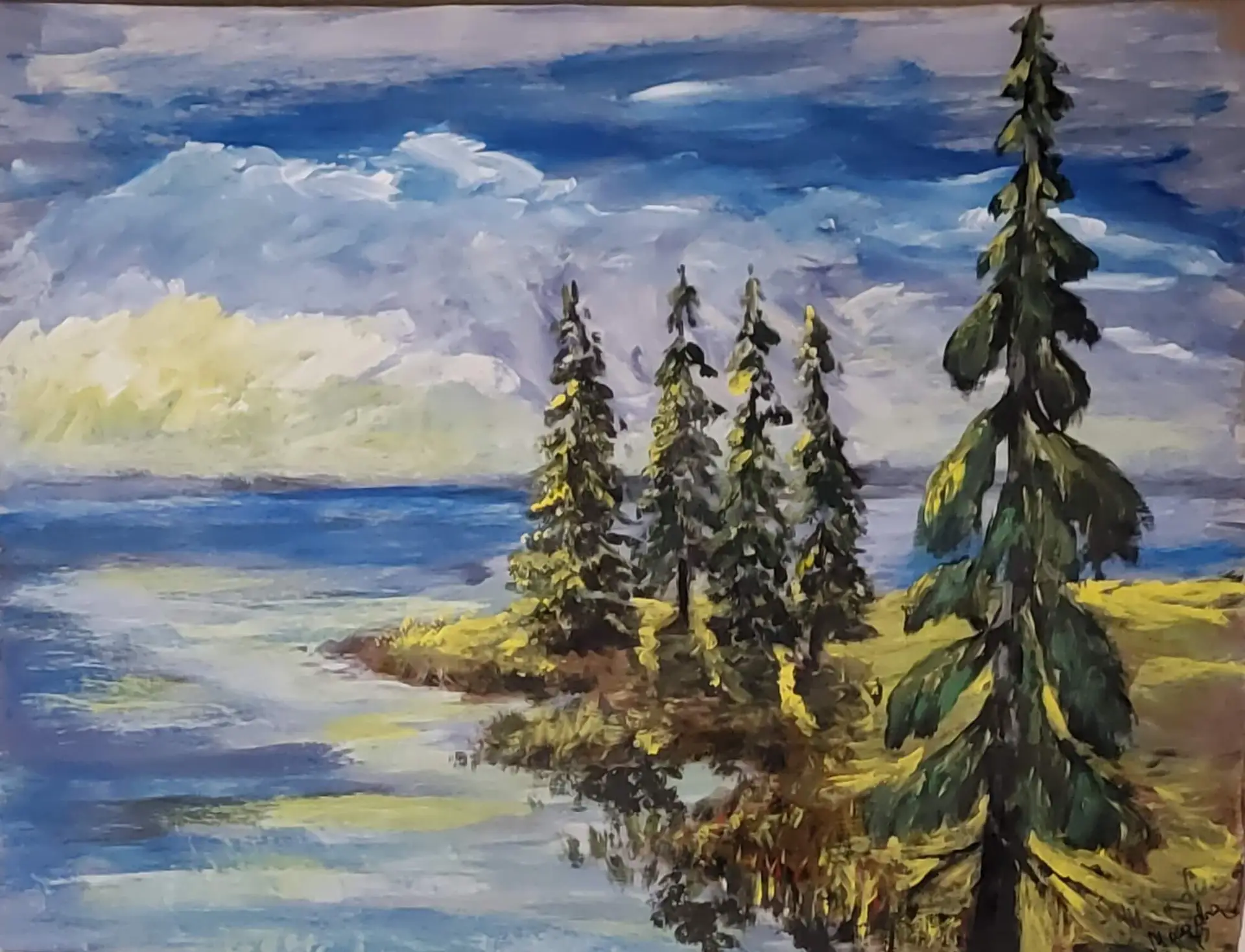 292-Akrüülmaal Maastik 60 x 78 cm