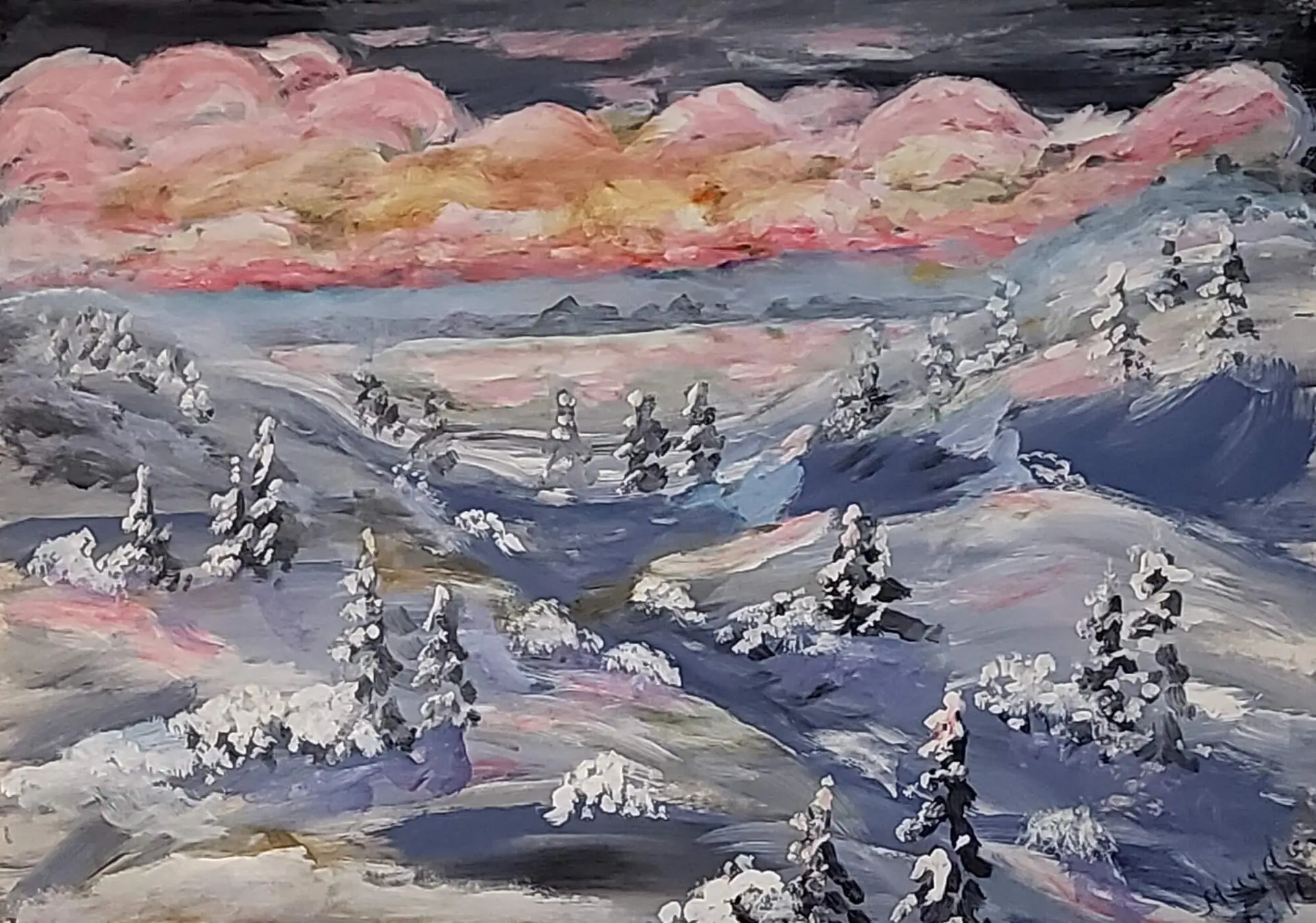 308- Acrylic Painting WINTER 53 x 74 cm