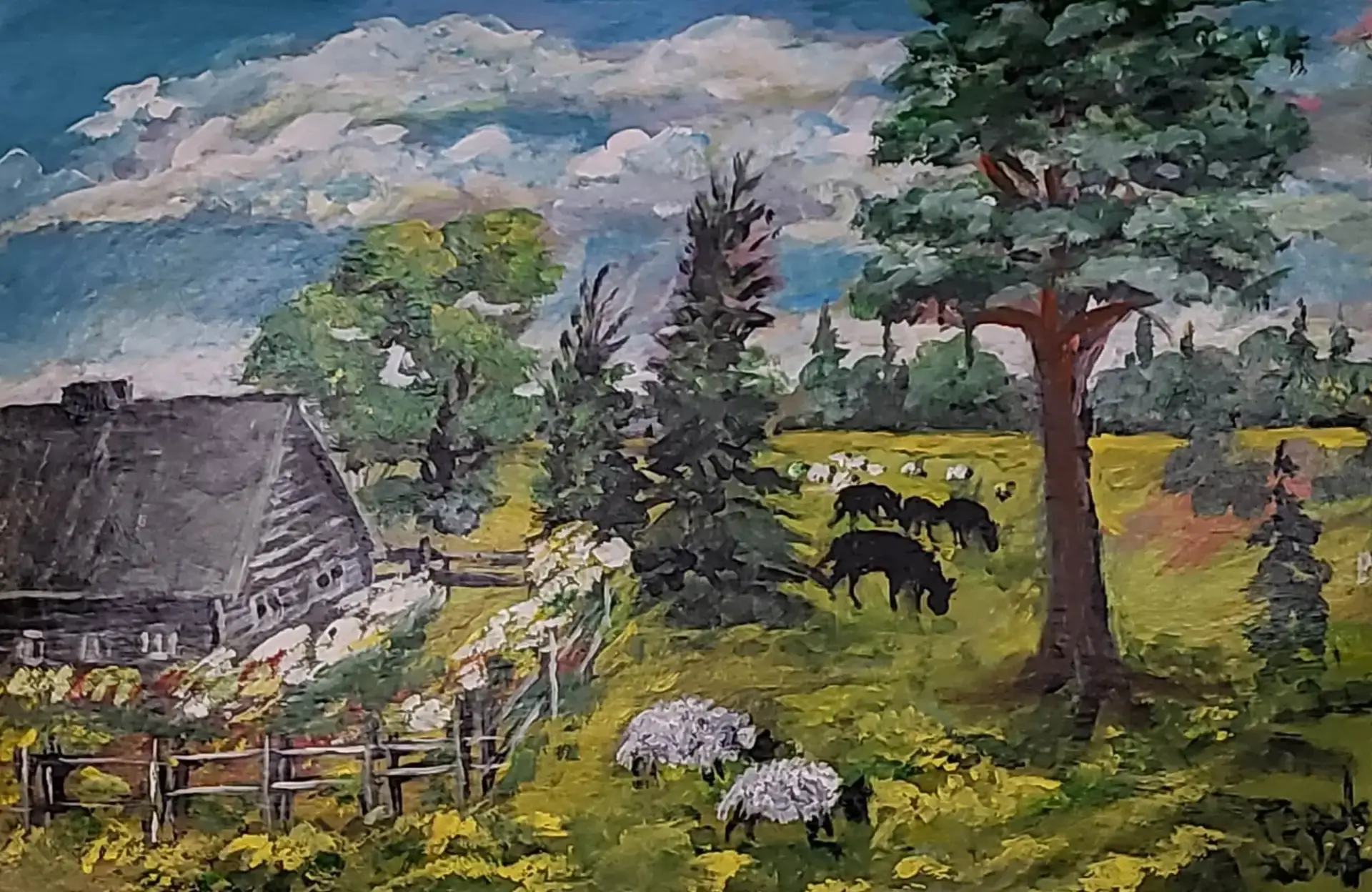 328-Akrüülmaal TALU 50 x 76 cm