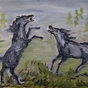 359-Akrüülmaal HOBUSED 53 x 88 cm