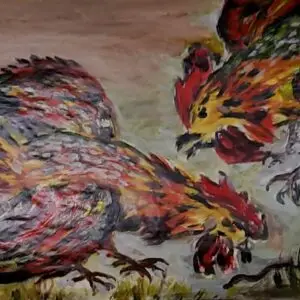 363-Akrüülmaal KUKEPOKS 53 x 89 cm