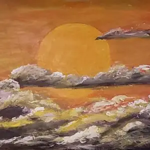 372-Akrüülmaal PÄIKE 52 x 88 cm