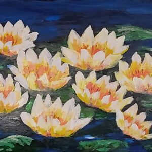 381-Akrüülmaal VESIROOSID 53 x 87 cm