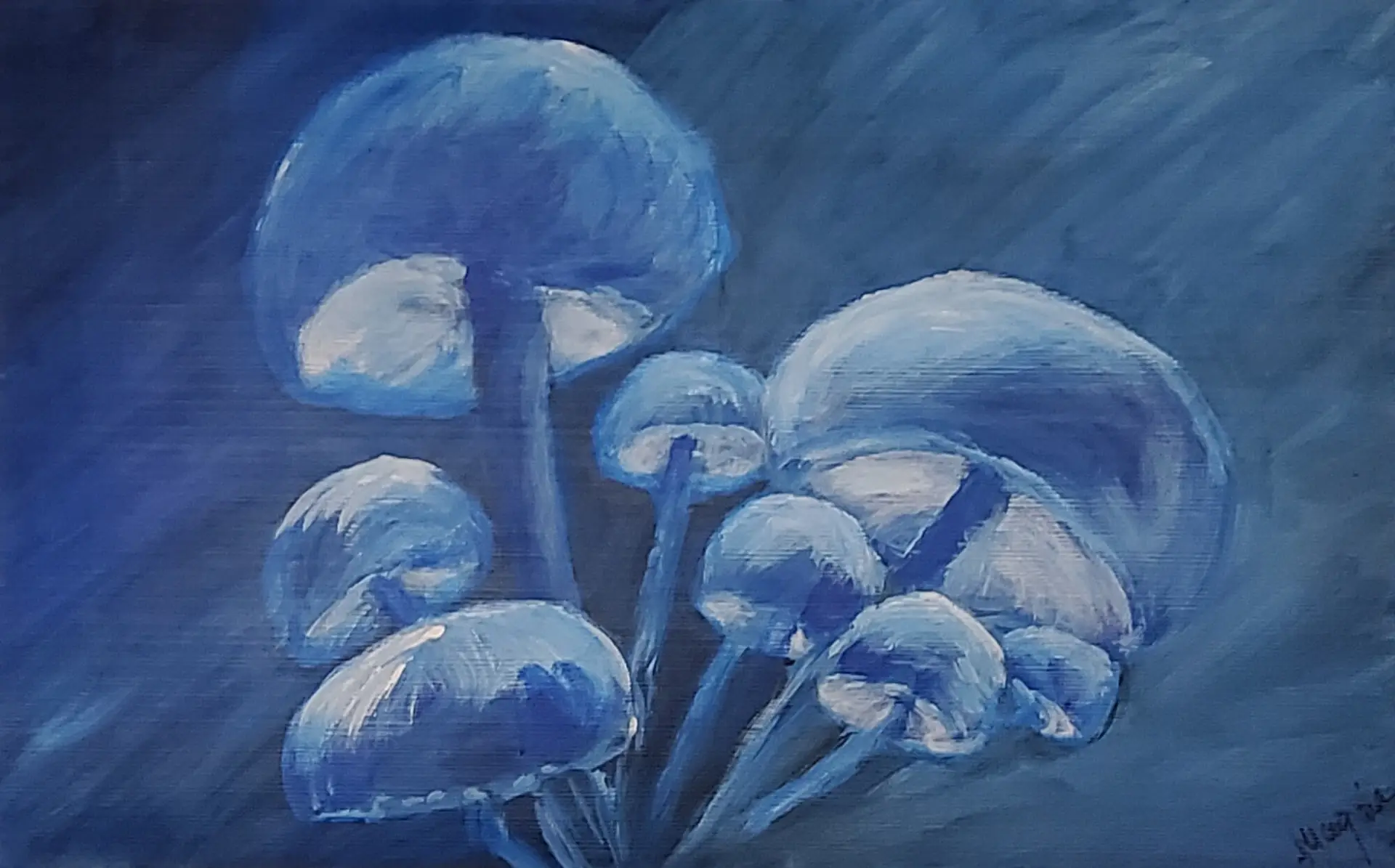 447&ndash;Acrylic Painting BLUE 53 x 85 cm