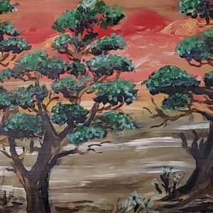 449-Akrüülmaal Iidsed puud 54 x 85 cm