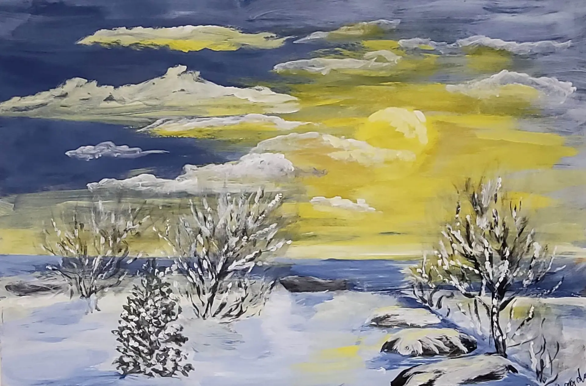 572-Akrüülmaal Talv 59 x 88 cm